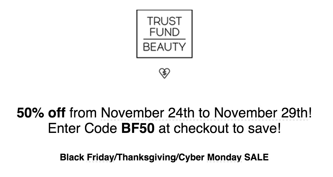 Trust Fund Beauty Black Friday Sale – 50% Off Subscriptions!