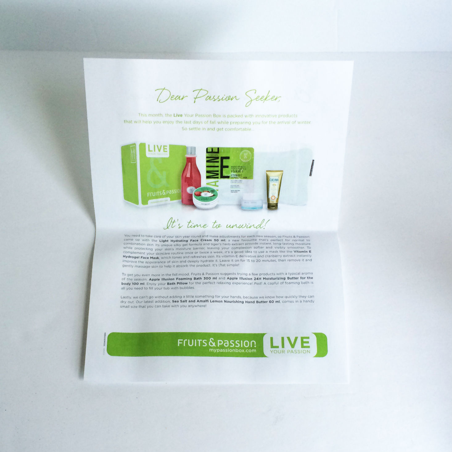 Read our review of the November 2016 Fruits&Passion Live Box!