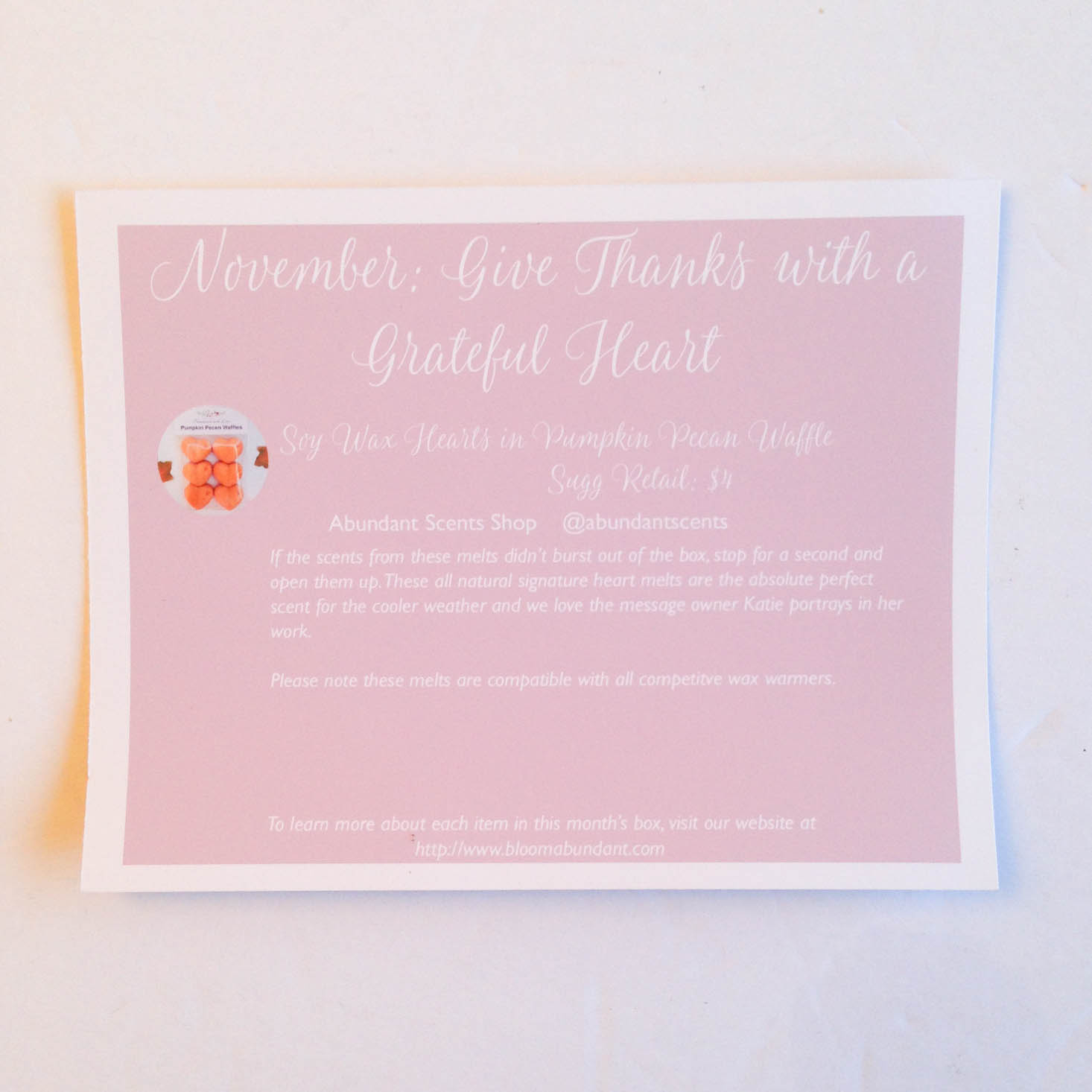 bloom-abundant-mini-november-2016-wax-melts-info