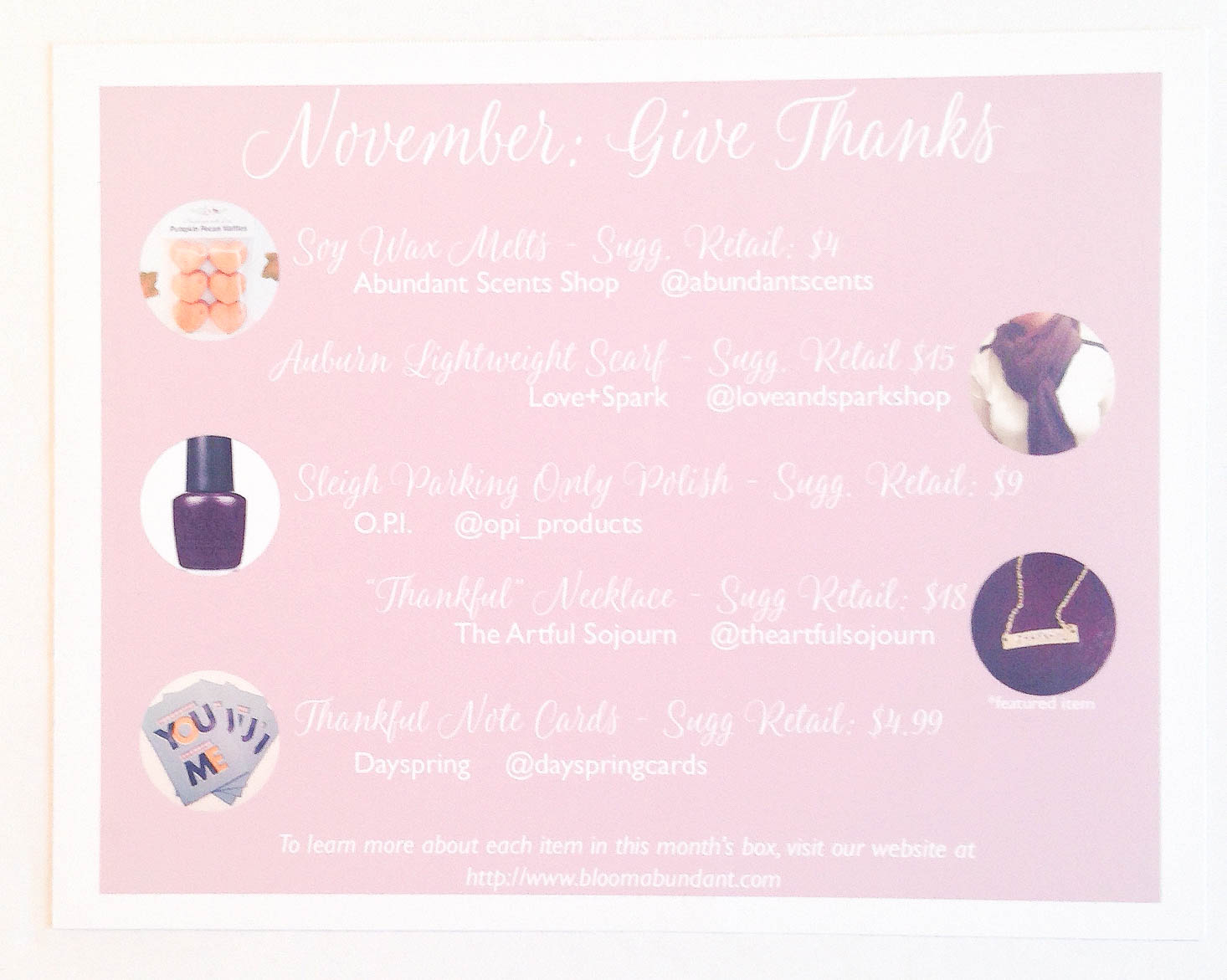 bloom-abundant-november-2016-info