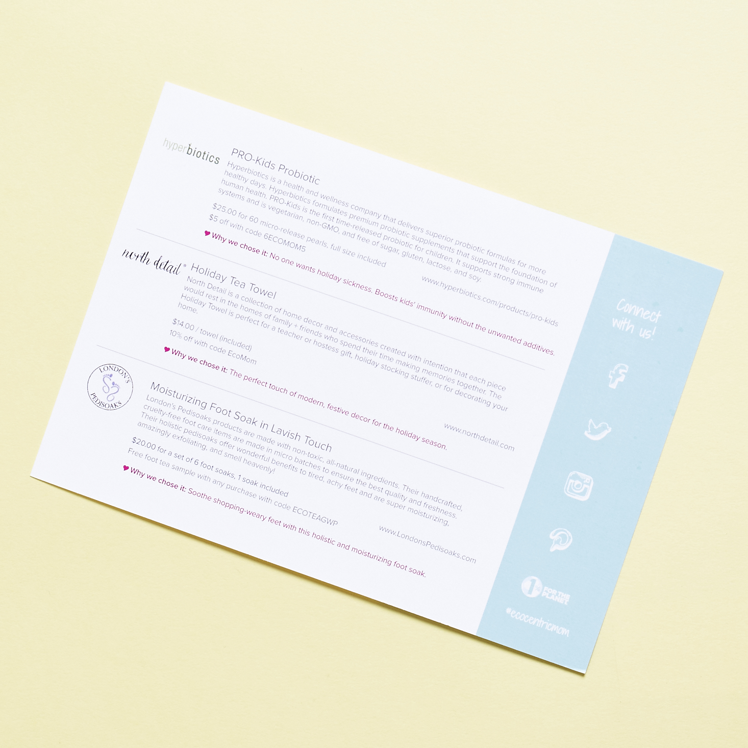 Read our review of the December 2016 Ecocentric Mom box!