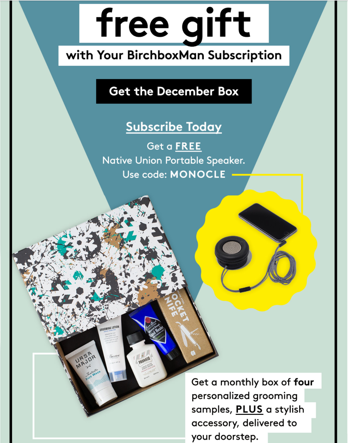 Birchbox Man Coupon – Free Portable Speaker with Subscription