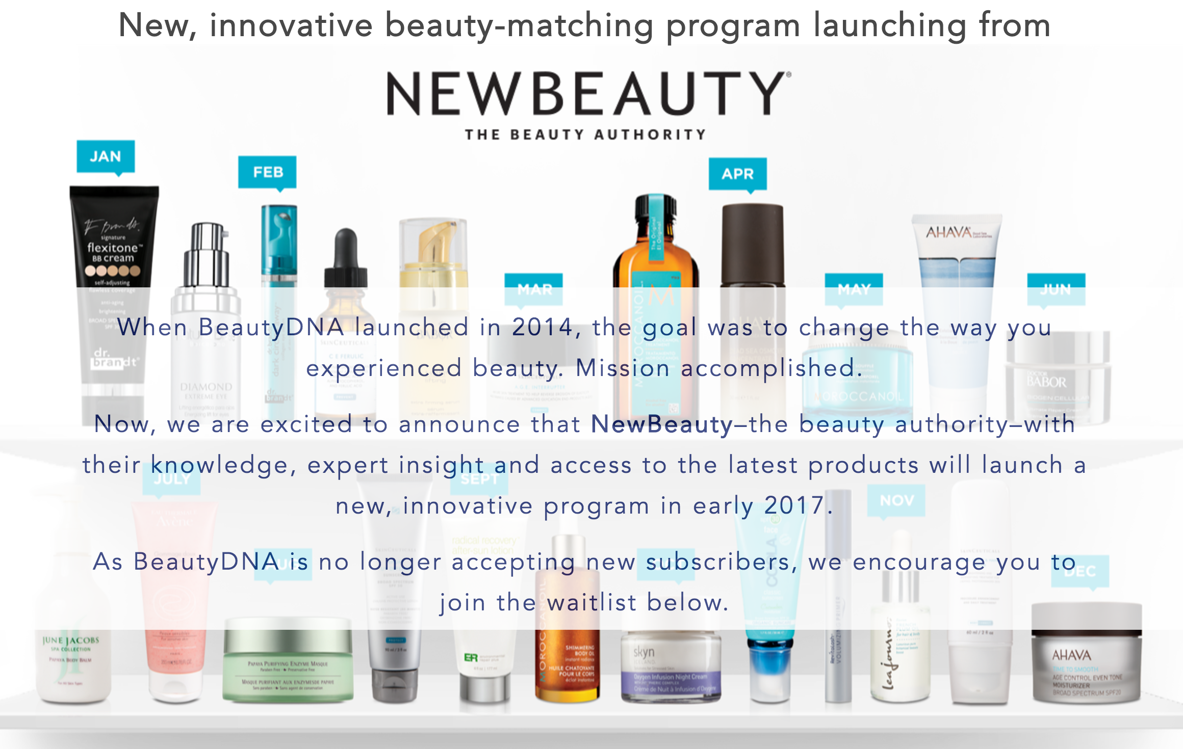 FYI – Beauty DNA No Longer Accepting New Subscriptions