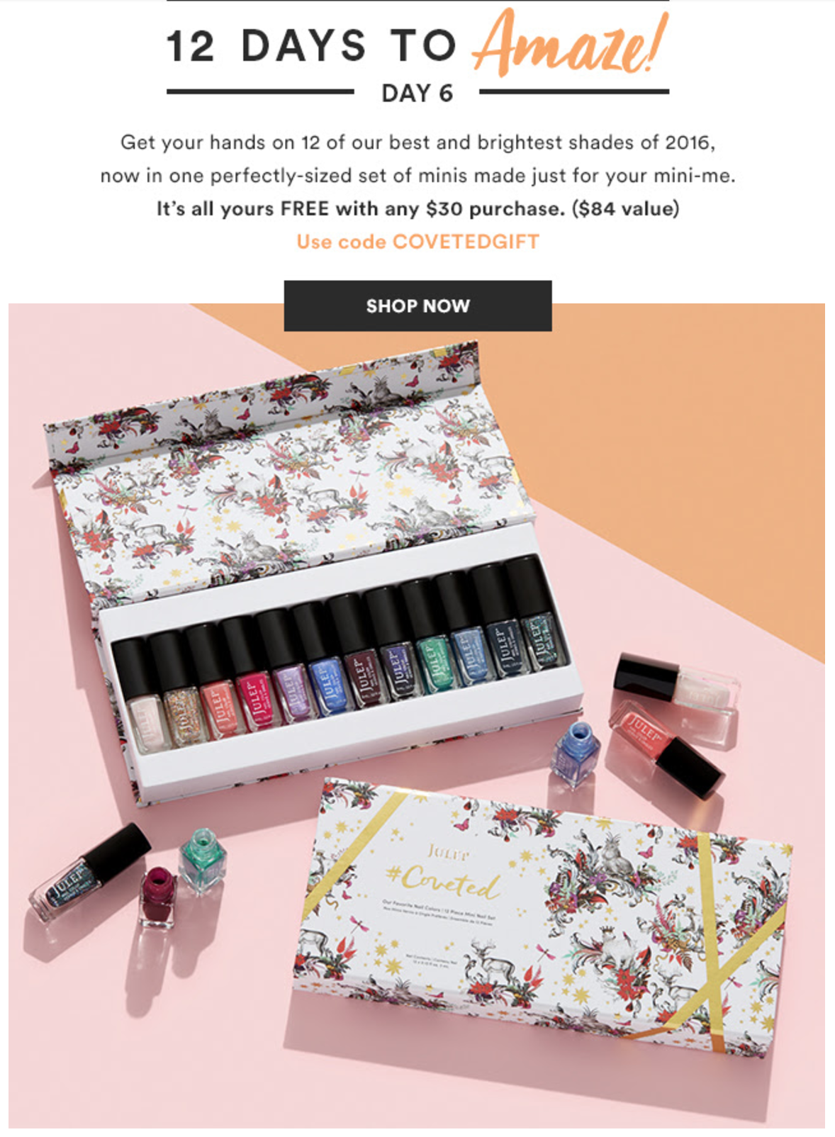 Julep 12 Days of Yay! FREE Coveted 12-Piece Mini Nail Color Holiday Set with $30+ Purchase!