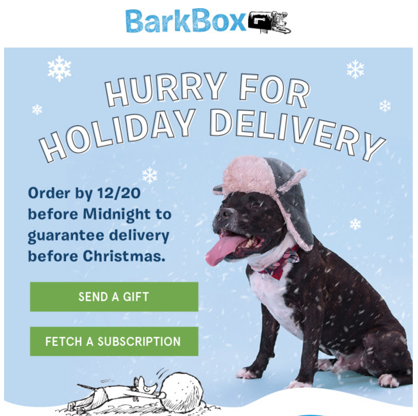 FYI – 1 Day Left For 12/25 BarkBox Delivery!