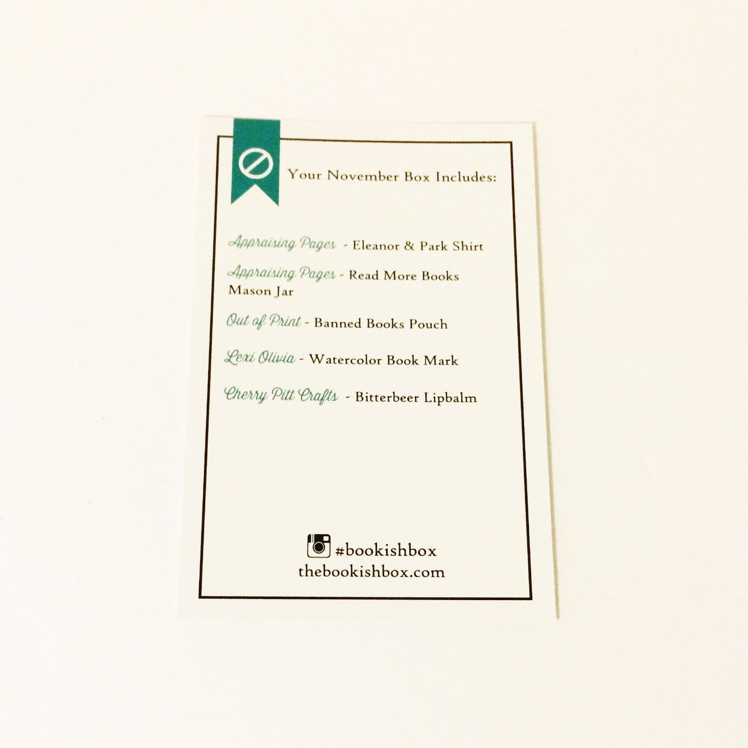 Read our review of the November 2016 Bookish Box!