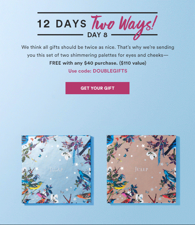 Julep 12 Days of Yay! Two FREE Palettes with $40+ Purchase!