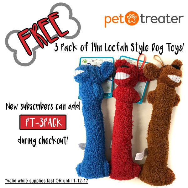 Pet Treater Coupon – Free 3 Pack of Dog Toys With Subscription
