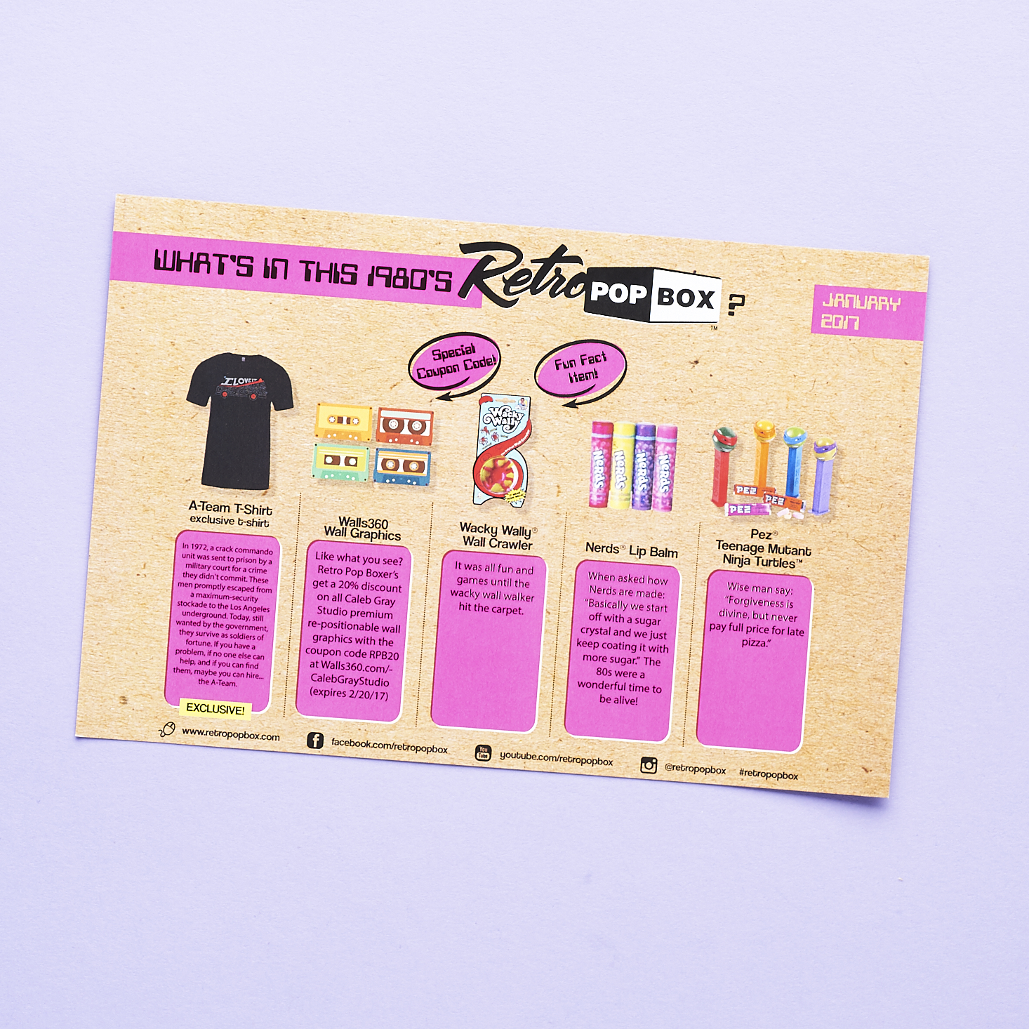 Read our review of the January 2017 '80s Retro Pop box!