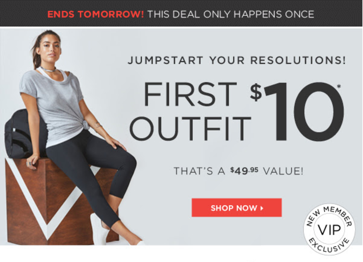 Last Chance! Get Your First Fabletics Outfit for Only $10!
