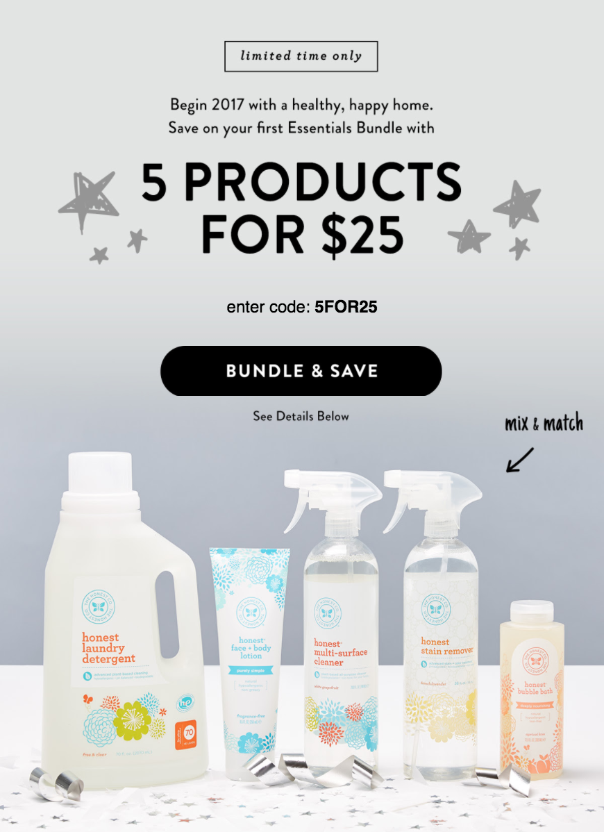 Honest Company Essentials Bundle Coupon – 5 Products for $25!