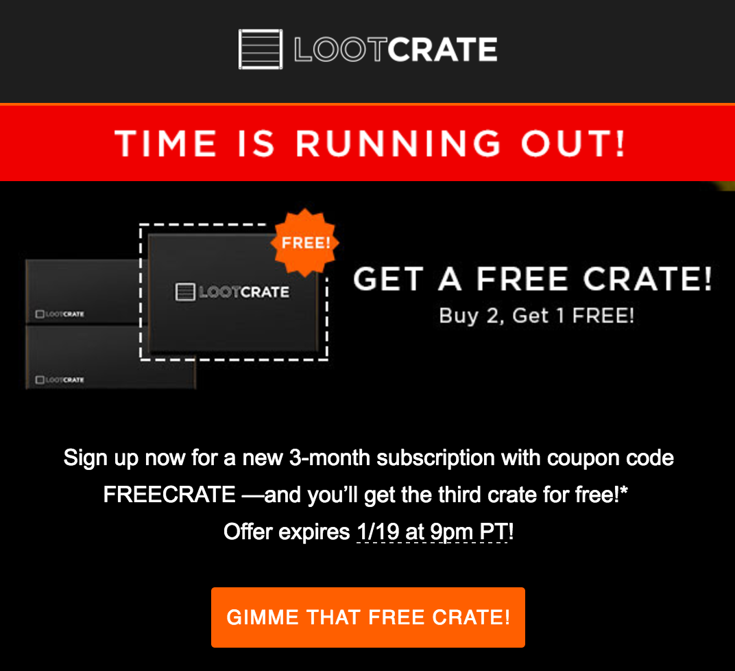 Loot Crate Flash Sale Coupon – Buy 2 Months, Get 1 FREE!