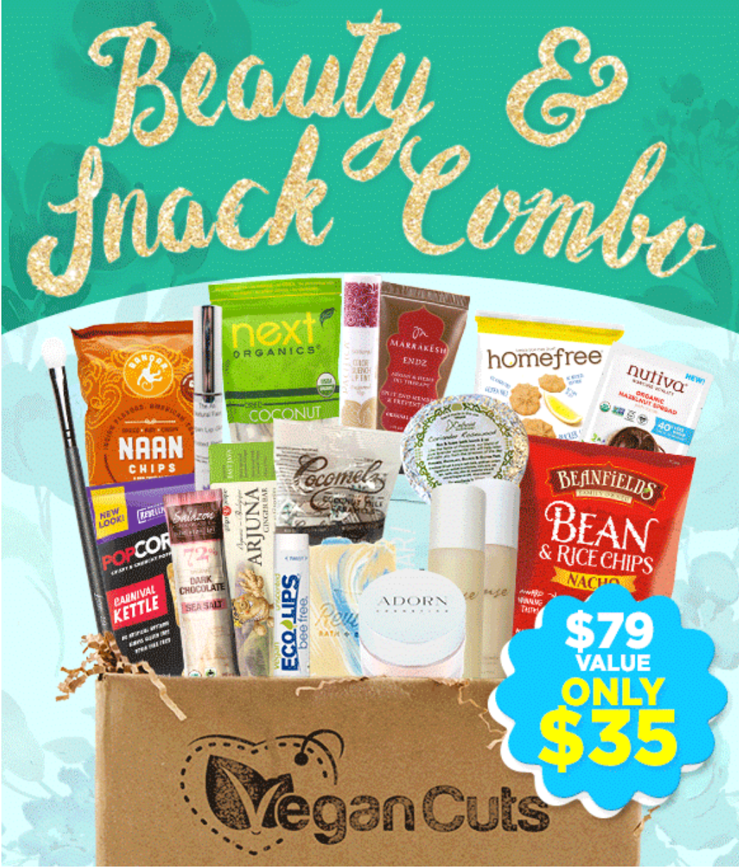 New From Vegan Cuts – One-Time Snacks & Beauty Mix Box
