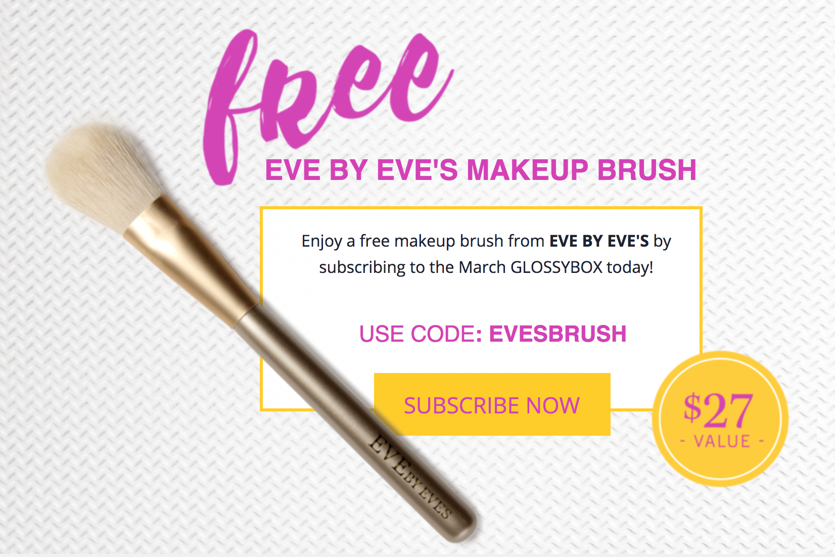 GlossyBox Coupon – FREE Makeup Brush with Your First Box!