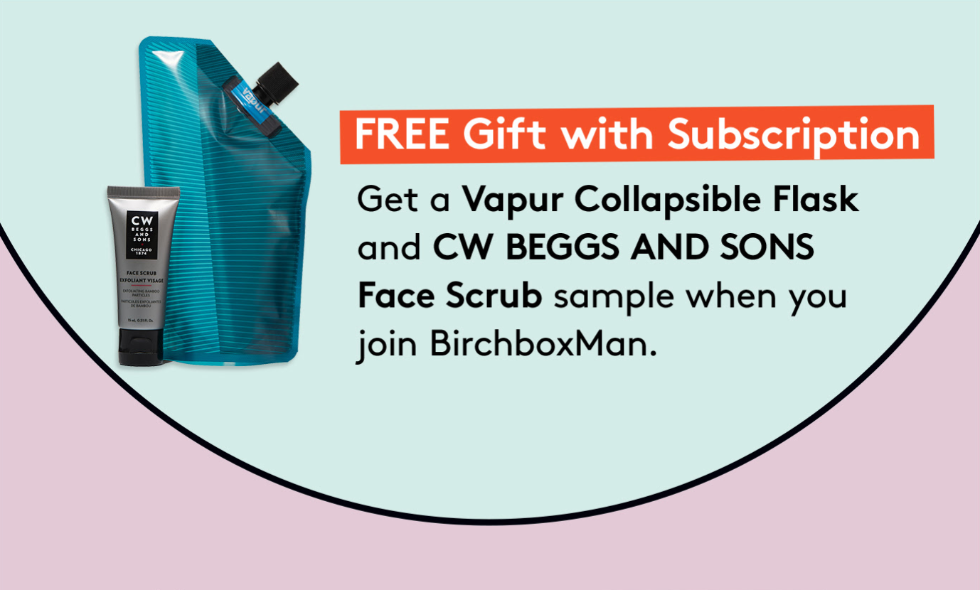 Birchbox Man Coupon – Free Collapsible Flask & Face Scrub with Subscription!