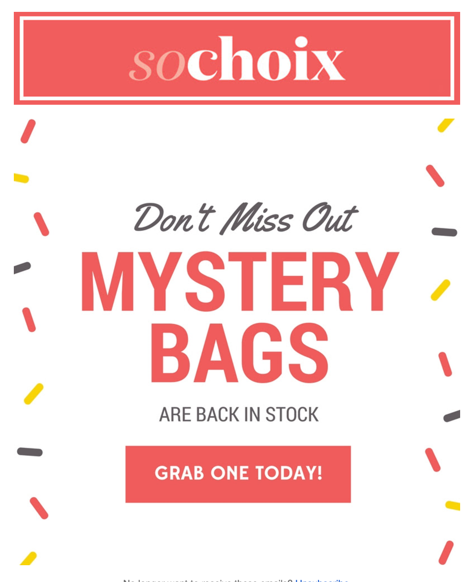 So Choix Mystery Bags Available Now!