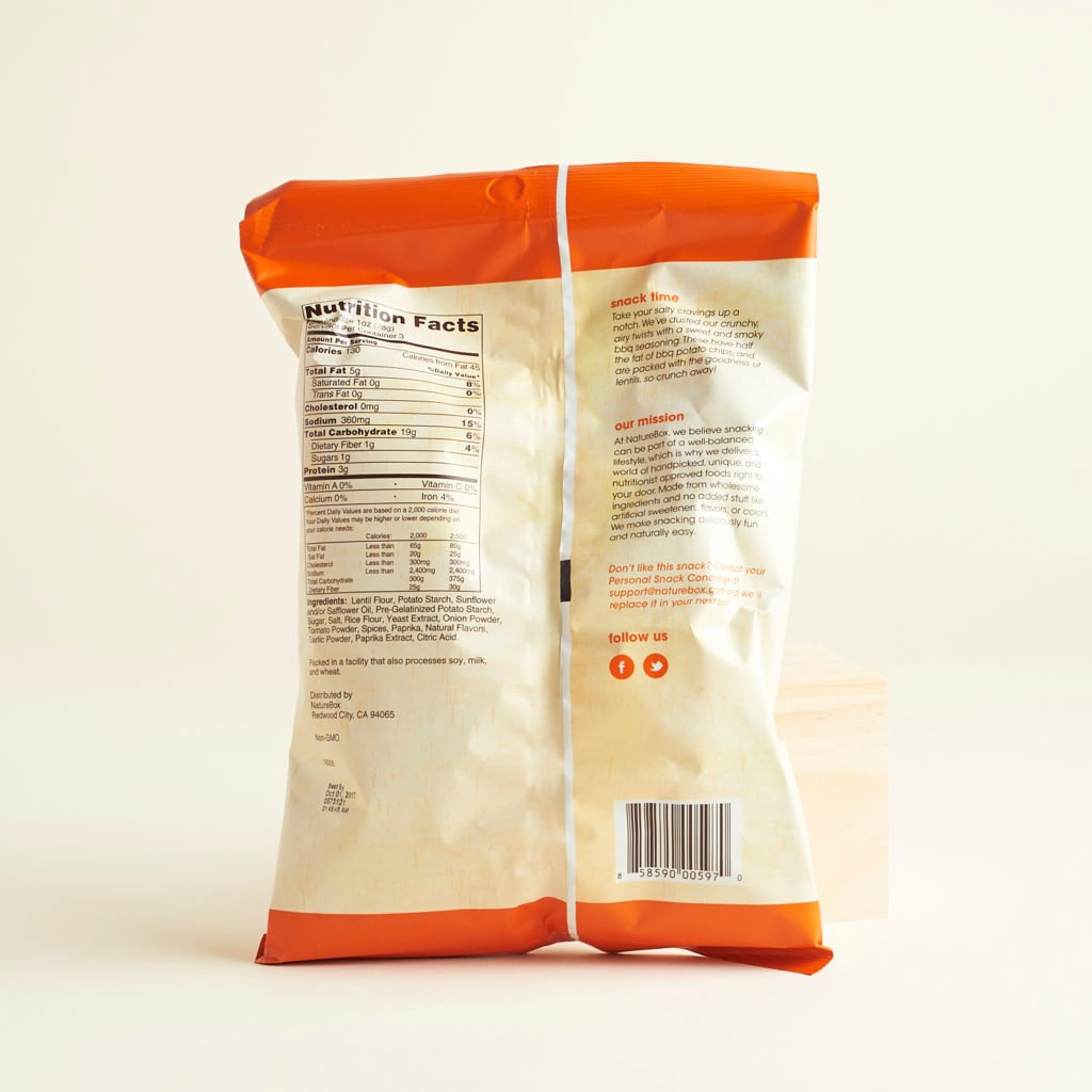 Naturebox Crunchy BBQ Twists Nutritional Info