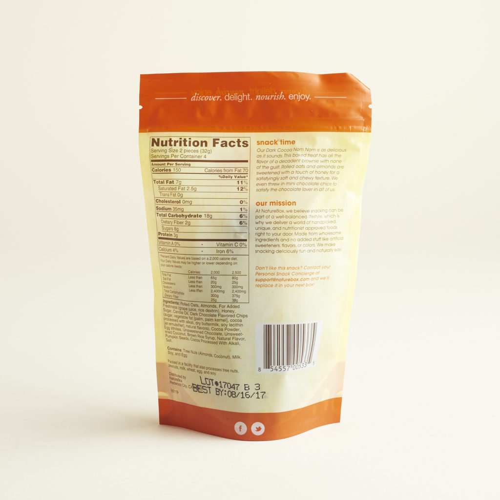 Naturebox Honey BBQ Crunch Nutritional Info