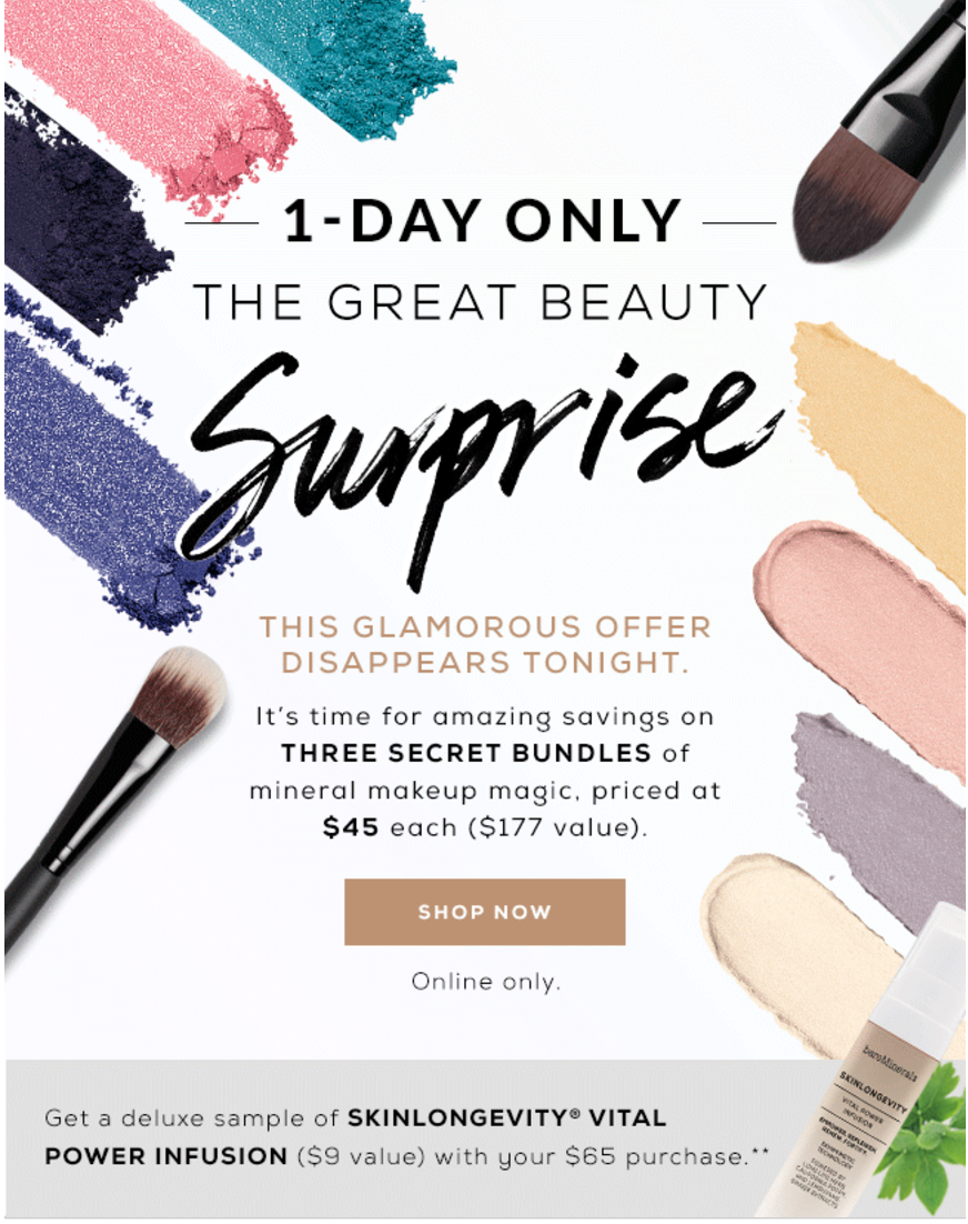 Extended! Today Only – Bare Minerals Mystery Boxes!