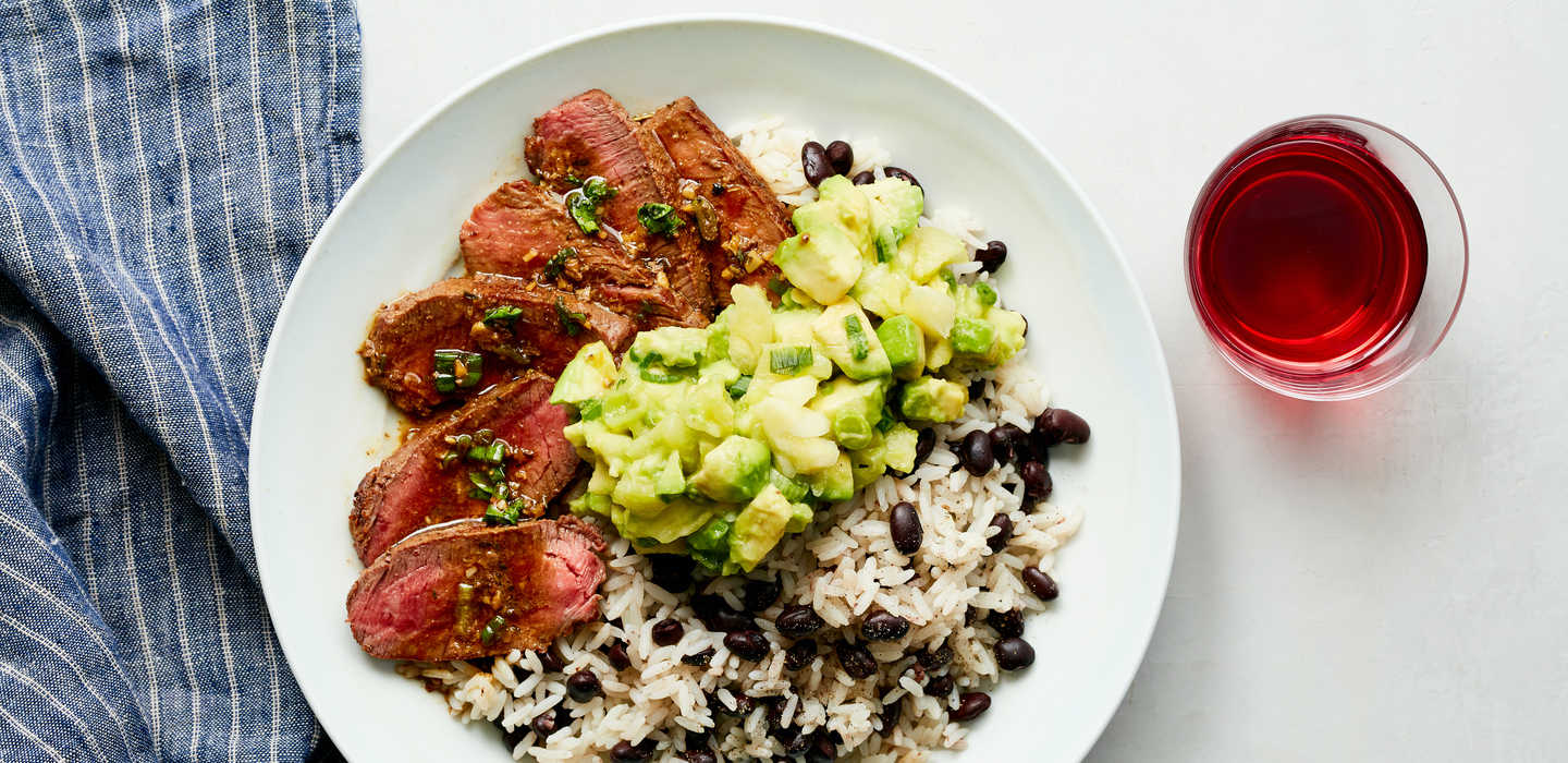 plated-menu-april-26-2017-Cuban_Beef_Bowls_with_Mojo_Sauce_and_Avocado_Pineapple_Salsa___HERO