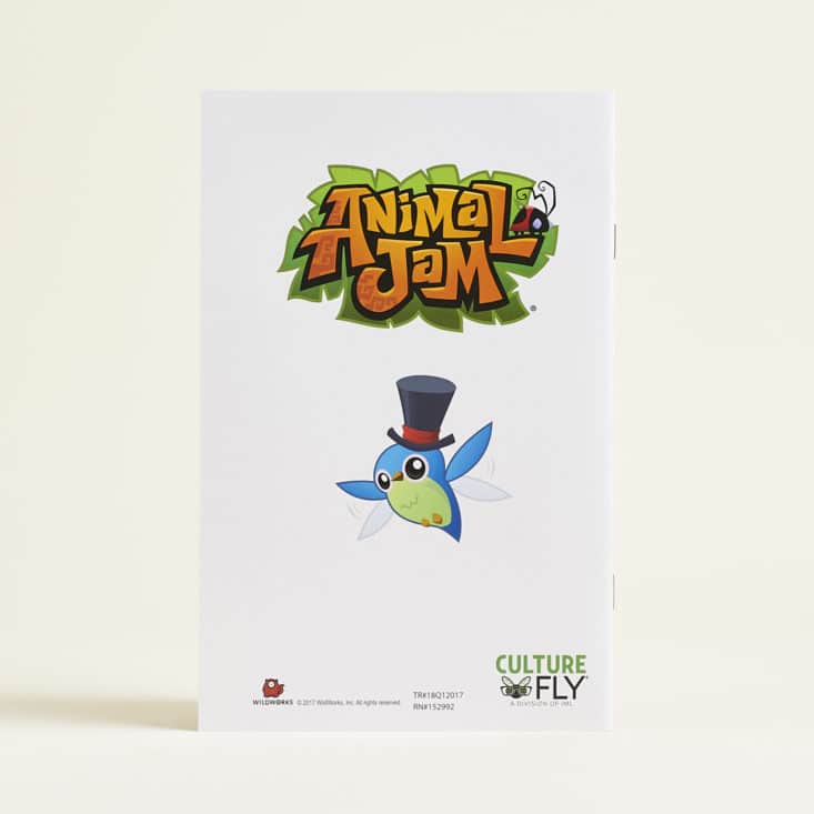 Animal Jam May 2017 Subscription Box: Back of the Spring Nature Guide brochure featuring a hummingbird.