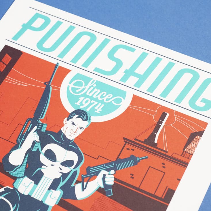 Bam Box May 2017 - Revenge Bad Blood - The punisher print - closer look