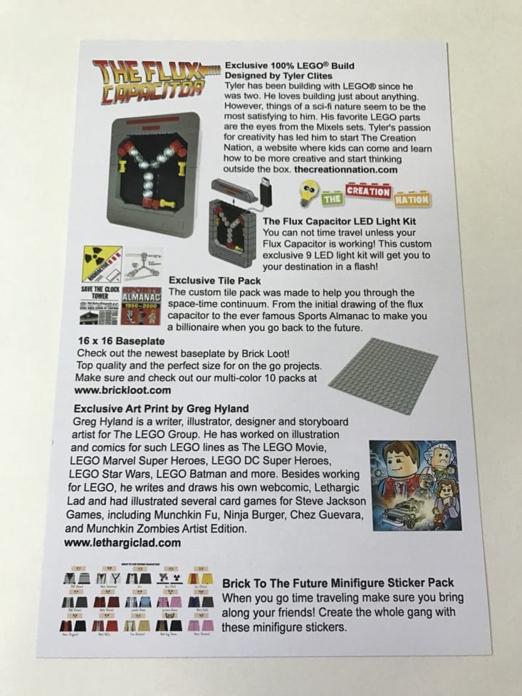 Brick Loot Lego Subscription Box - Brick to the Future - May 2017
