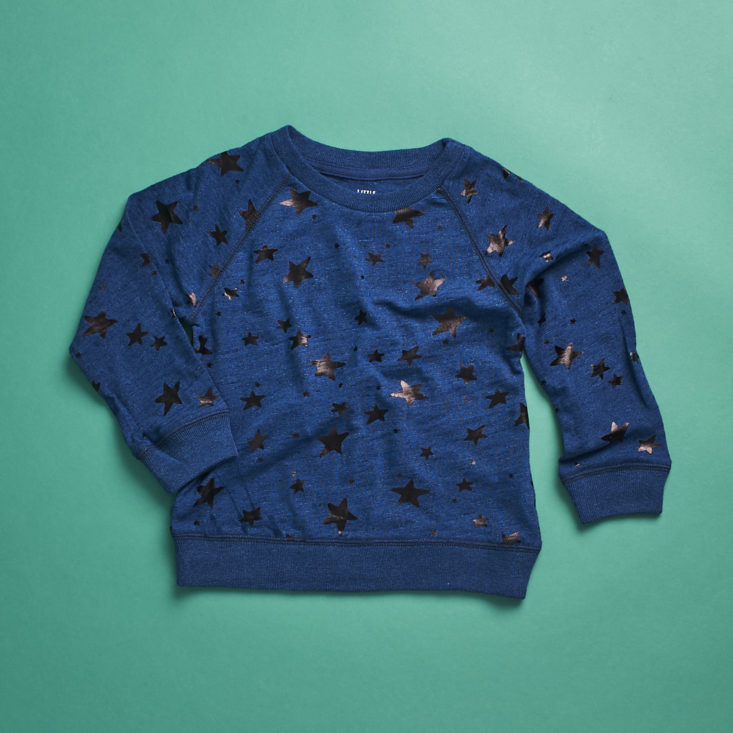 A blue sweatshirt with a star print from Little Starters, size 3T