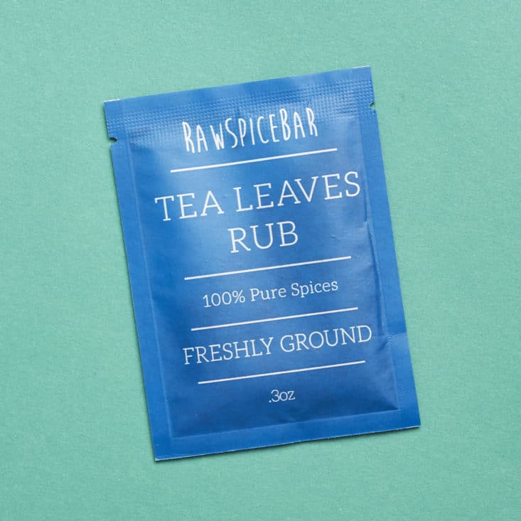RawSpiceBar May 2017: Tea Leaves Rub packet.