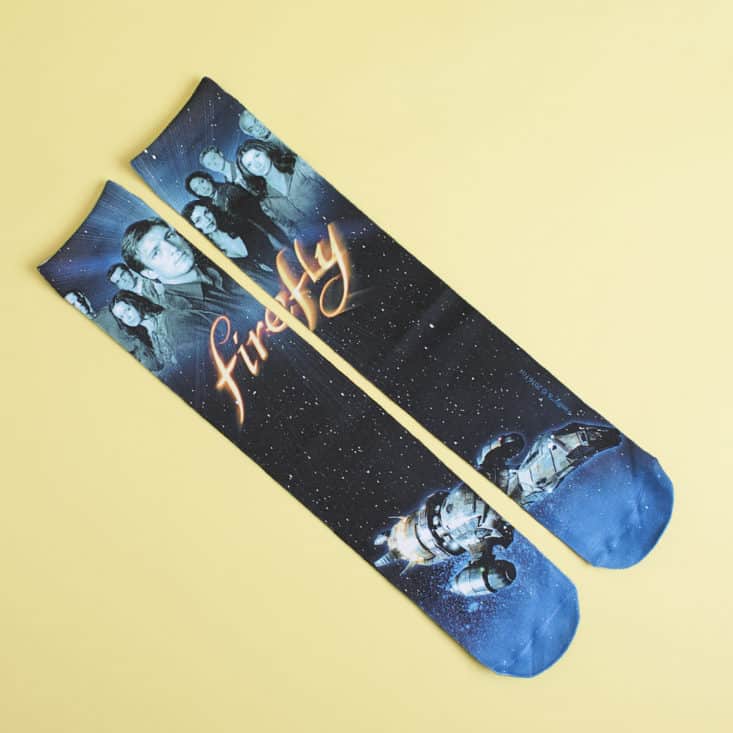 Sci Fan Block - May 2017 - Firefly socks combine to make one graphic