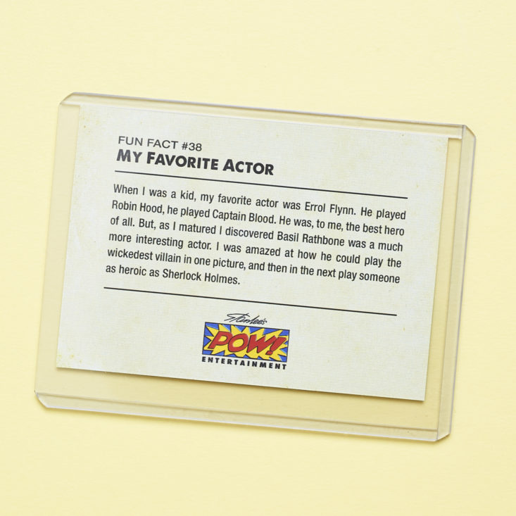 The Stan Lee Box - April 2017 - Fun Fact Collector Card #38 Back