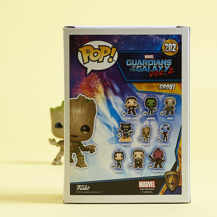 The Stan Lee Box - April 2017 - Guardians of the Galaxy Vol 2 Funko POP - Groot Back Of Box