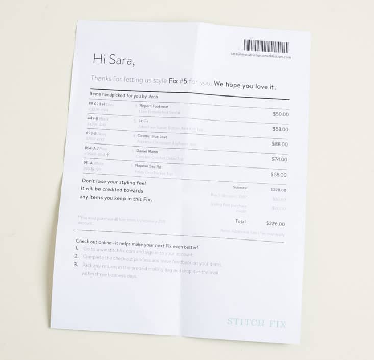 Stitch Fix Women's Clothing Subscription Box - June 2017