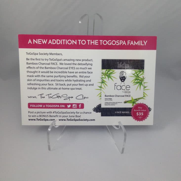 ToGoSpa Society Beauty Subscription Box May 2017