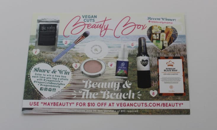 Vegan Cuts Vegan Beauty, Skincare and Makeup Subscription Box May 2017