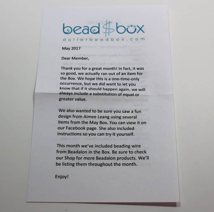 Dollar Bead Box May 2017 DIY Beading Subscription