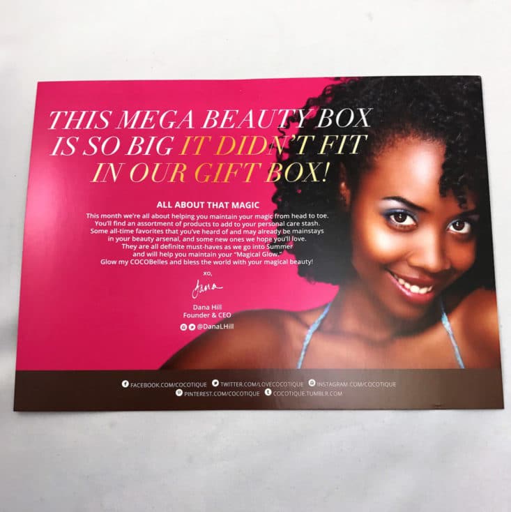 Cocotique June 2017 Women of Color Subscription Box