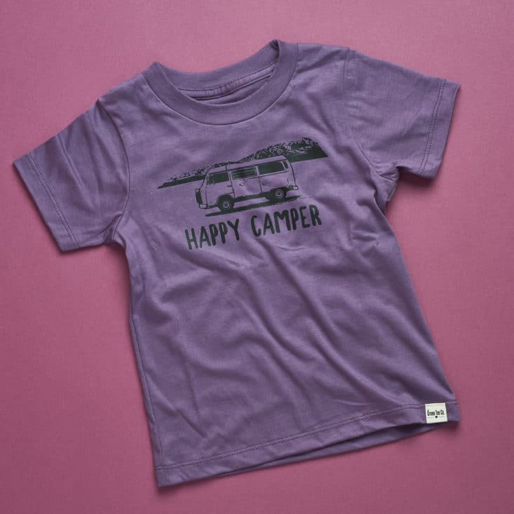 Ecocentric Mom June 2017 - Purple Happy Camper Tee by Green Tee Co