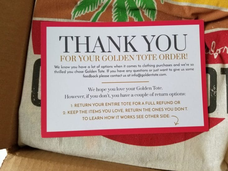 Golden Tote June 2017 Clothing Subscription Box