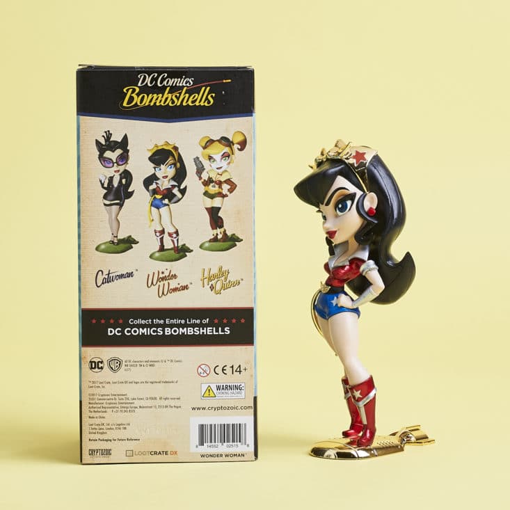 Lootcrate DX - May 2017 - Guardians - Wonder Woman DC Bombshells Figure with back packaging