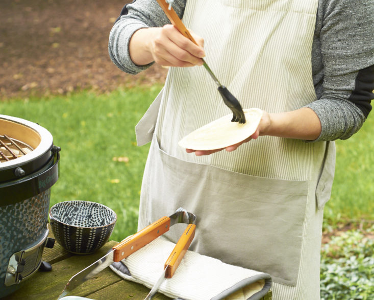 Martha Stewart & Marley Spoon Grilling Recipes Review June 2017 - Grilling the tortillas