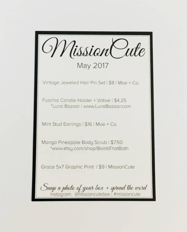 Mission Cute - Bloom With Grace - June 2017 Box