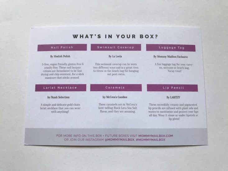 Mommy Mailbox Vacation June 2017 Box