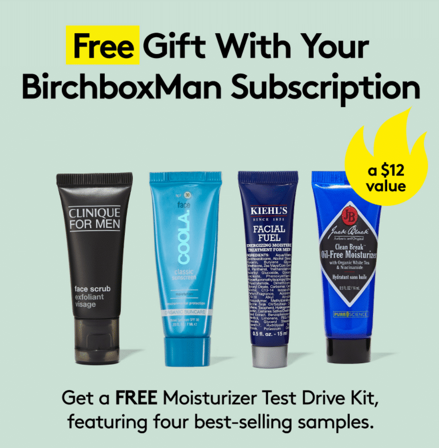 Birchbox Man Coupon – Free Moisturizer Test Drive Kit with Subscription!