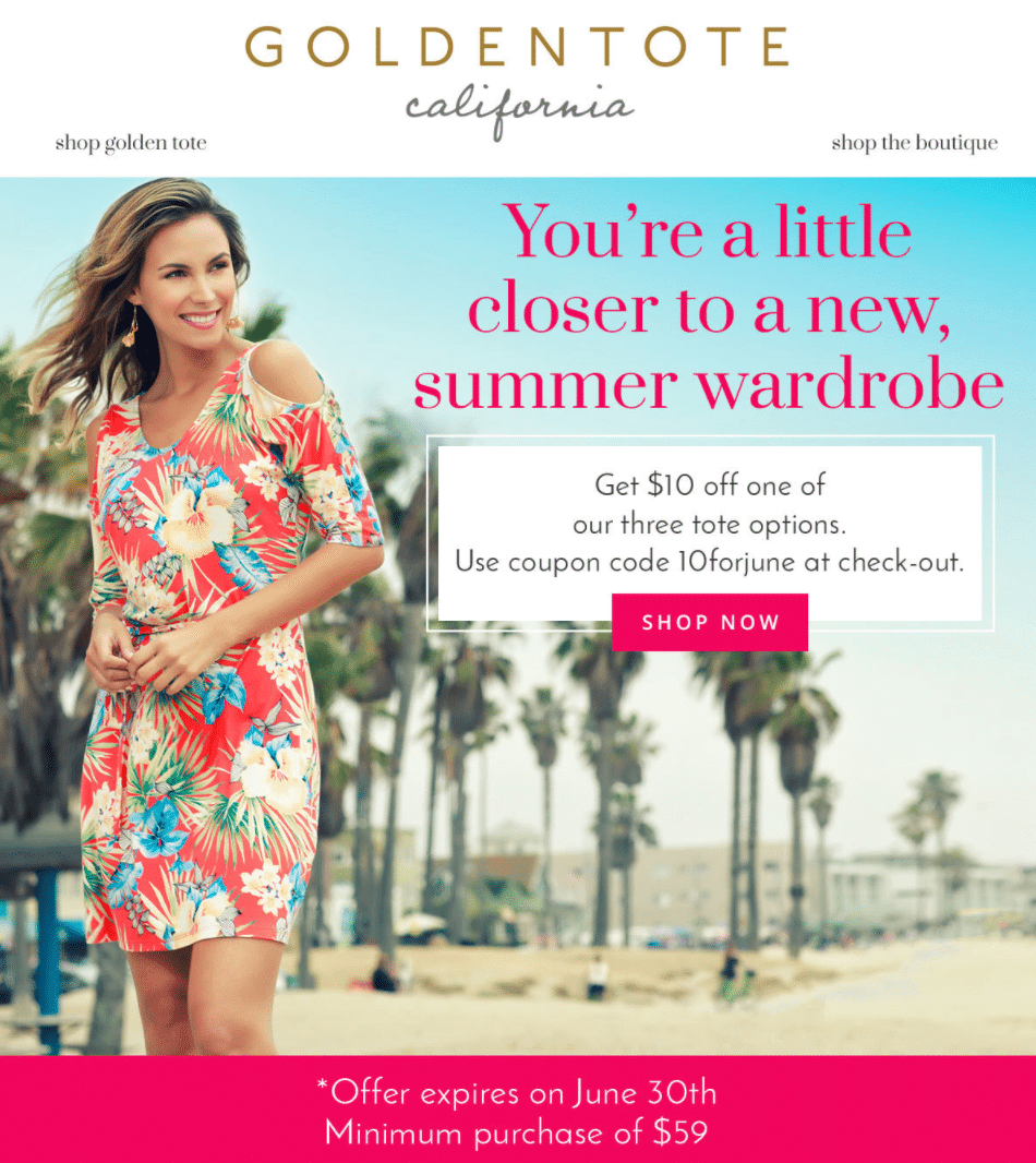 Golden Tote Coupon – Save $10 Off of a June Tote!