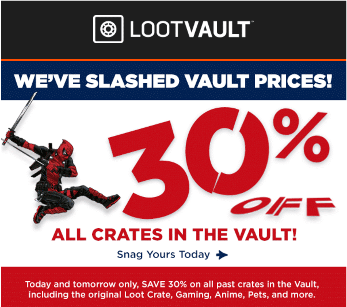 Loot Vault Flash Sale – 30% Off Past Crates!