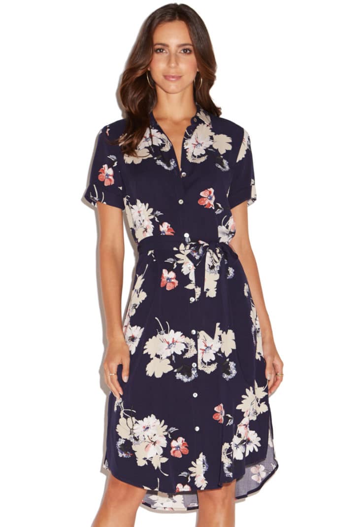 ShoeDazzle Belted Shirt Dress