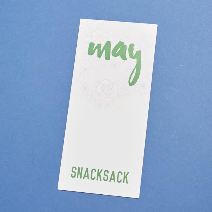 SnackSack May 2017 Box