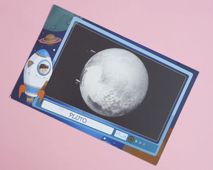 Space Mail Pal Kids Subscription June 2017 Review - Pluto Postcard
