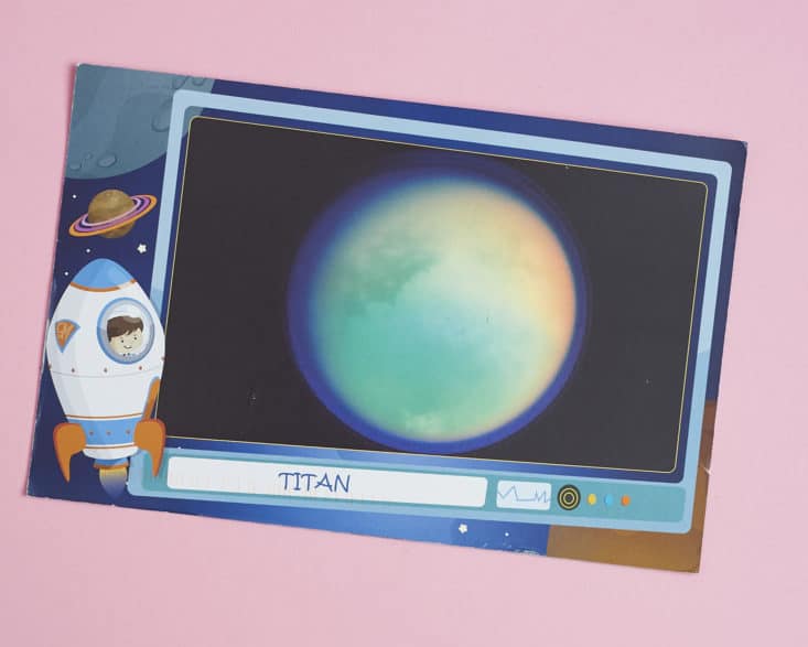 Space Mail Pal Kids Subscription June 2017 Review - Titan Postcard